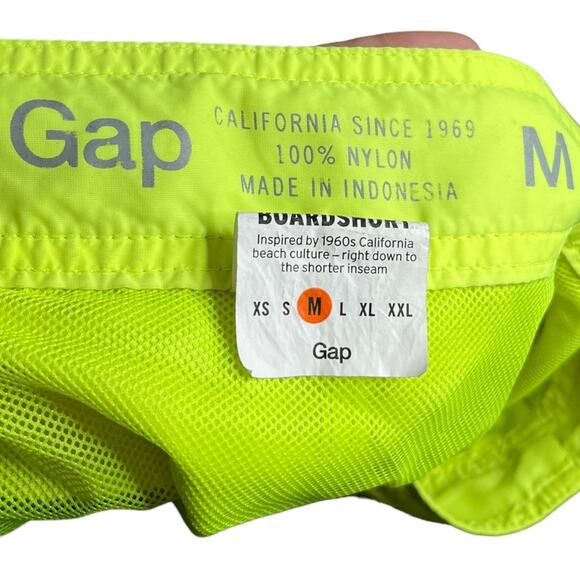 GAP Swim Trunks Neon & Gray Shorts Size Medium - Picture 3 of 6